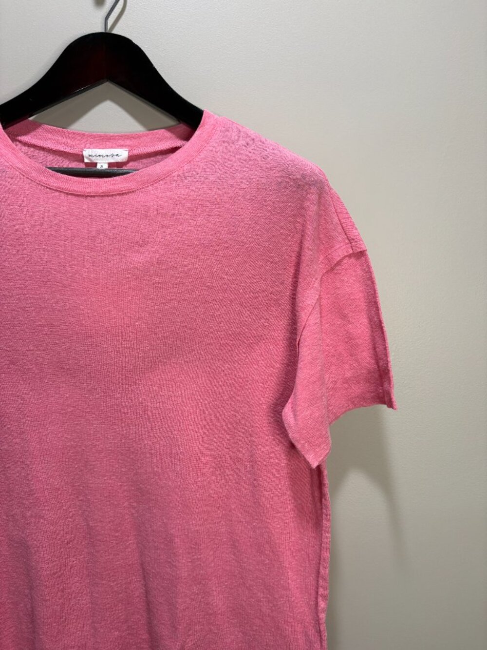 Mimosa Coral Pink Relaxed Oversized Short Sleeve T-Shirt - Picture 3 of 4